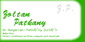 zoltan patkany business card